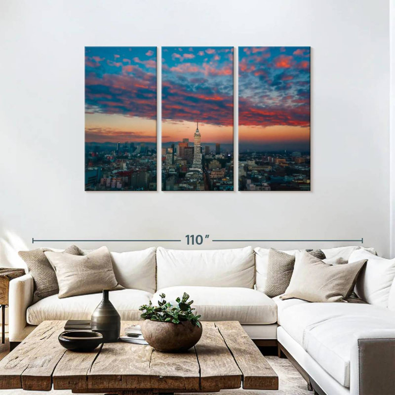 Skyline de Sireci, Mexique, H 48 po x l 74 po