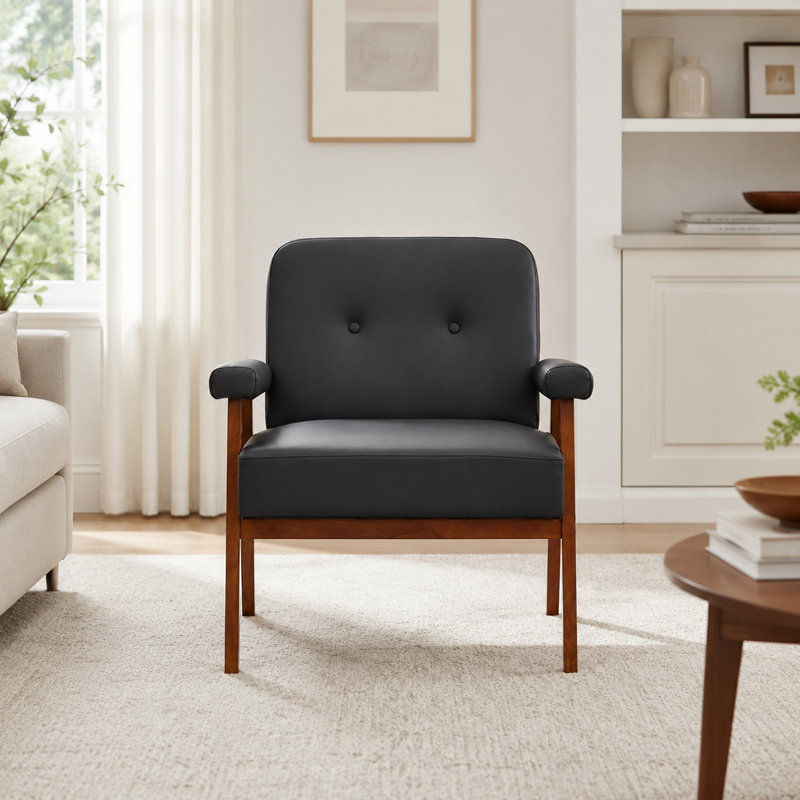 Fauteuil d'appoint en similicuir l 26 po