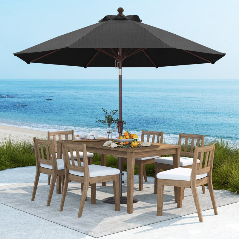 Parasol de patio en oléfine 9 pi 9 pi, Gris foncé