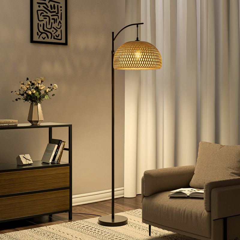 Aaftab 162.5cm Black Arched/Arc Floor Lamp