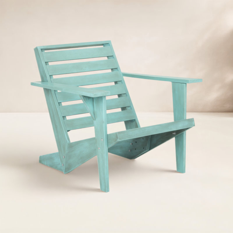 Ursa Acacia Outdoor Adirondack Chair, Beach House Blue