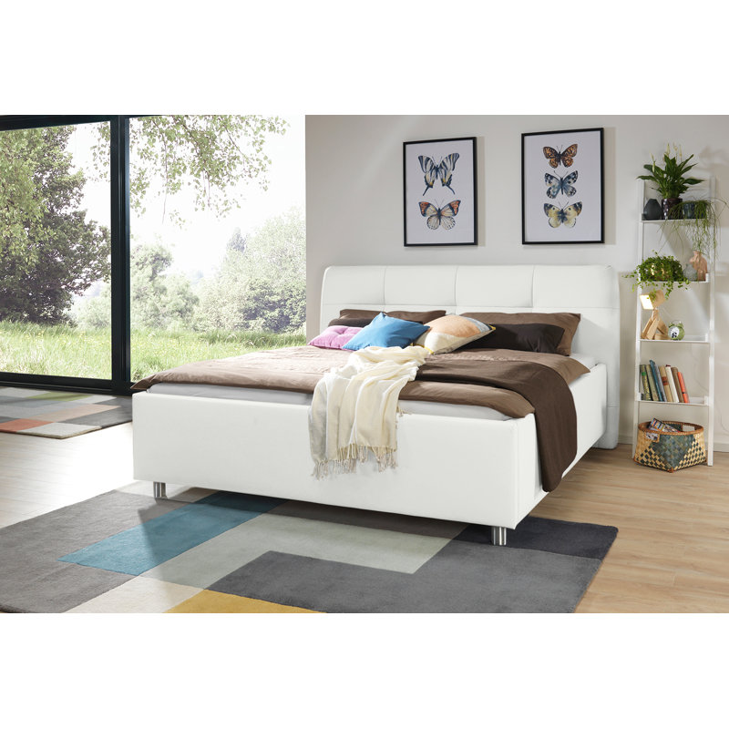 Upholstered Bed, White, 180 x 200cm