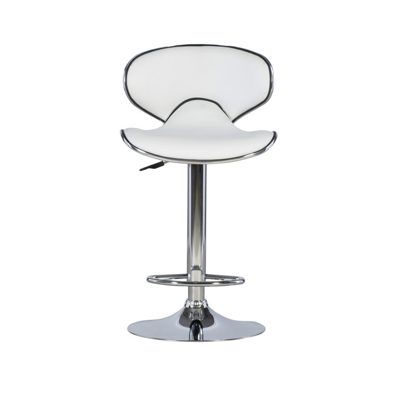 Tabouret de bar pivotant à hauteur réglable Aishvi, Blanc