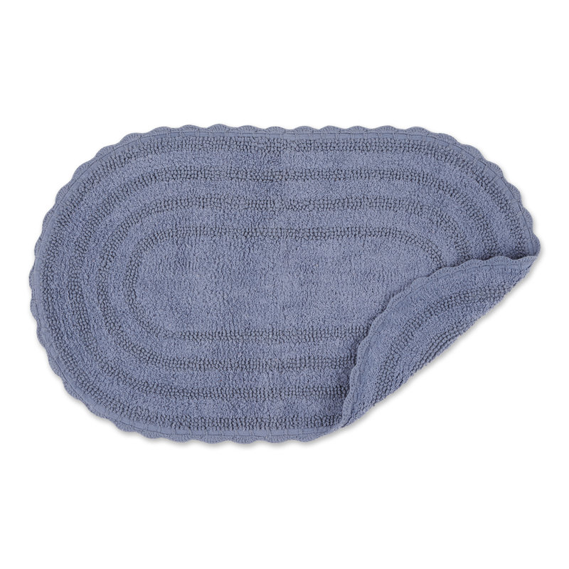 Hively Cotton Bath Mat, Large, Stonewash Blue