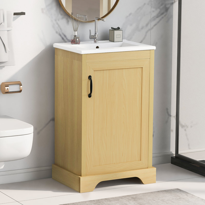Meuble-lavabo simple 20 po avec plateau en céramique Bascom