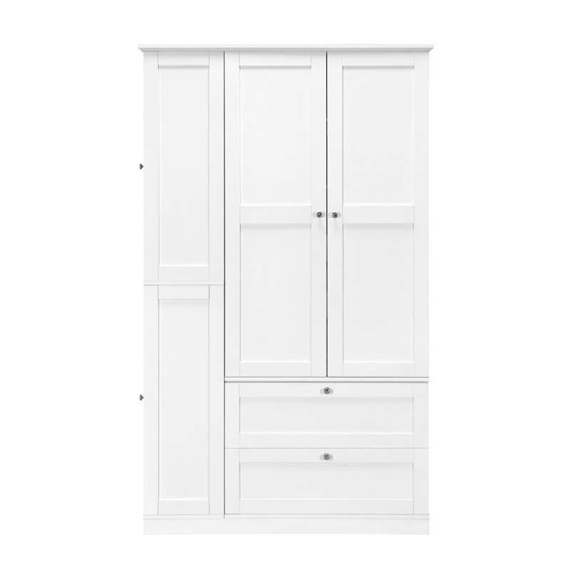 Armoire de cuisine de 73,6 po de hauteur à 6 portes avec 7 tablettes et 2 tiroirs, White