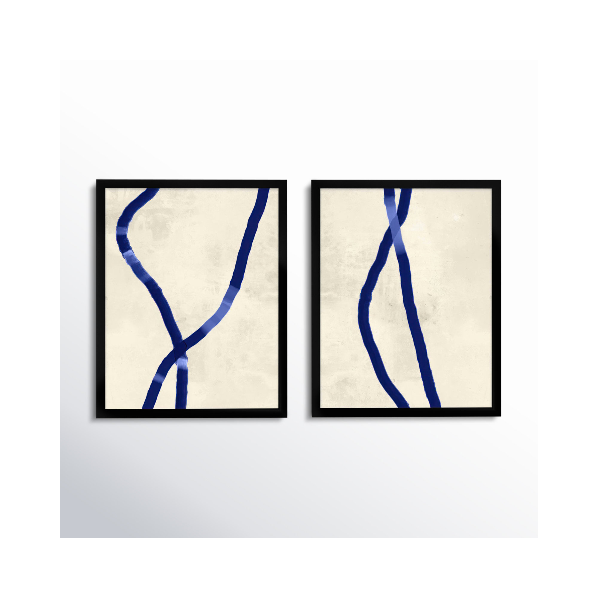 Blue Rope by Jacques Pilon, Black Framed, 20" H x 32" W x 1.25" D