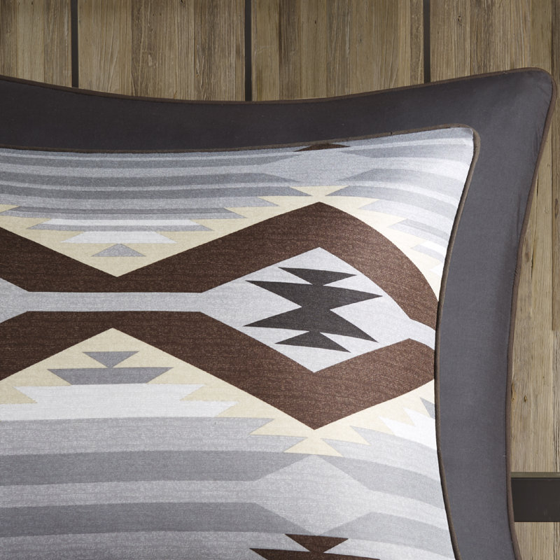 King Brown and Gray Southwestern Microfiber 8-Piece Comforter Set