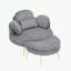 Fauteuils d'appoint en velours côtelé avec repose-pieds-911091811