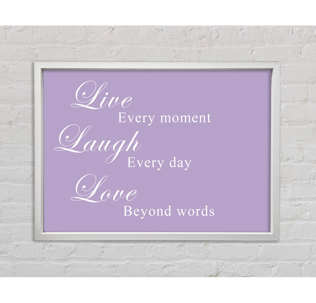 Love Quote Live Laugh Love Green - Einzelbildrahmen Kunstdrucke auf Leinwand