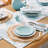 FIESTA Botanical Floral Placemats 4-Pack Set, White/Blue-101893445