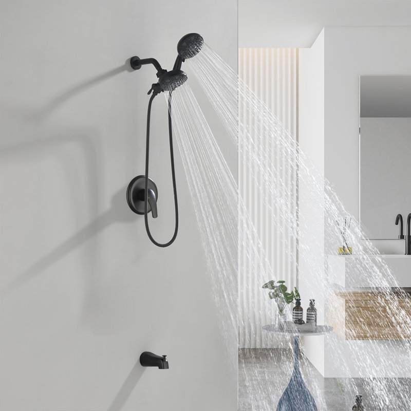 Tub And Shower Faucet Set Complete Shower Tub Kit Dual Shower Head And Handheld 2 In 1 Combo Set Shower System With Tub Spout Tub And Shower Trim Kit Combo Set Shower Fixtures