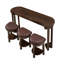 Ensemble de table de bar 4 pièces avec 3 tabourets de bar rembourrés en polyuréthane, table de petit-déjeuner avec 3 tabourets rembourrés-1767482697