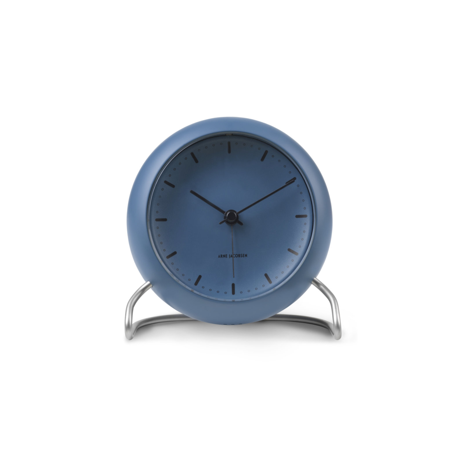City Hall Analog Electric Alarm Tabletop Clock, Stone Blue/Silver
