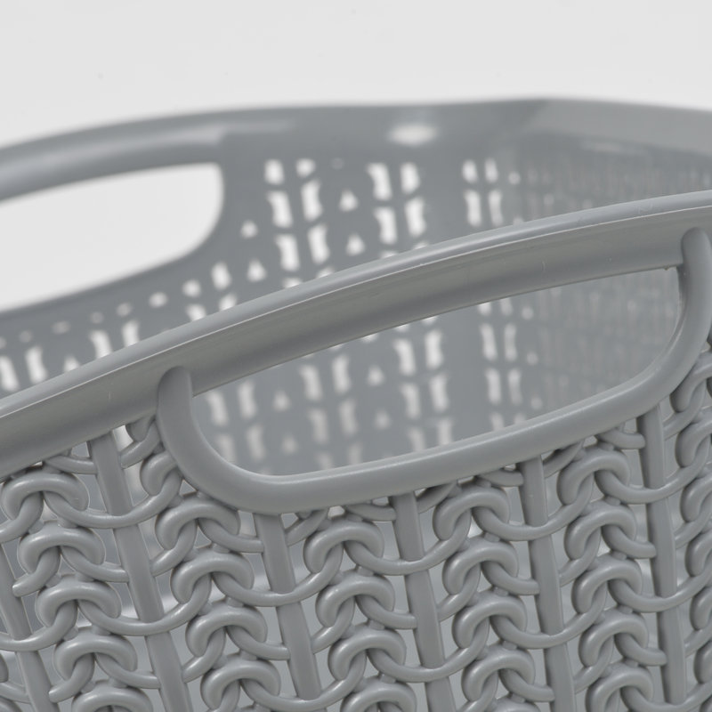 JVL Plastic Decorative Basket, Grey