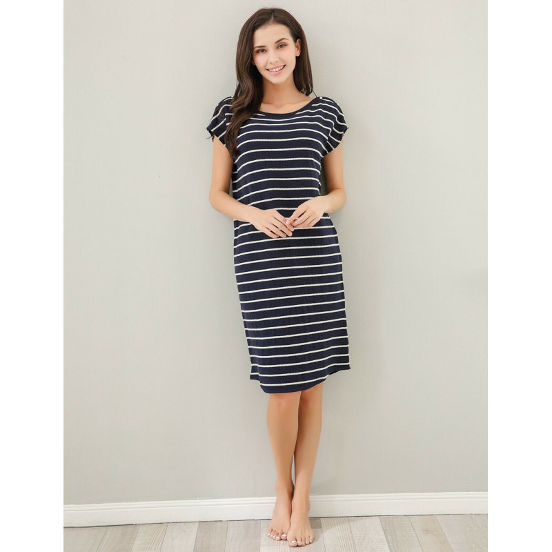 Débardeur en coton tricoté extensible à rayures pour femme RHW RHW2874