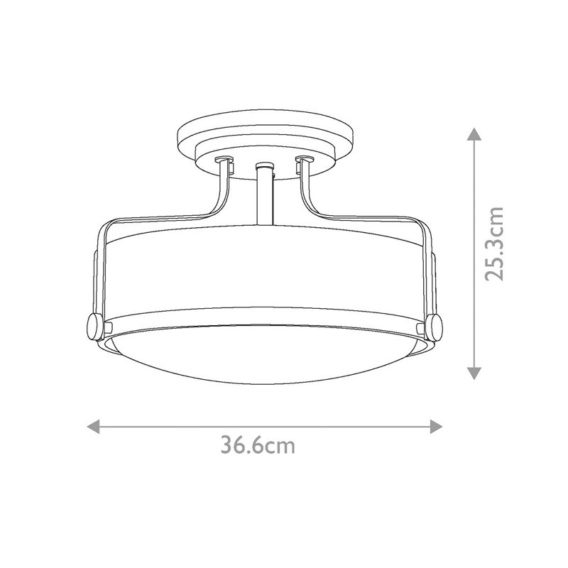 Moreauville Glass Semi Flush Mount, Polished Chrome, 25.3cm H x 36.6cm W