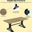Bureau de luxe avec une élégance classique, convient aux professionnels et aux étudiants, pieds en métal doré en demi-lune, patins de protection, installation rapide, espace de travail spacieux pour ordinateur de 63,1 po, élégant