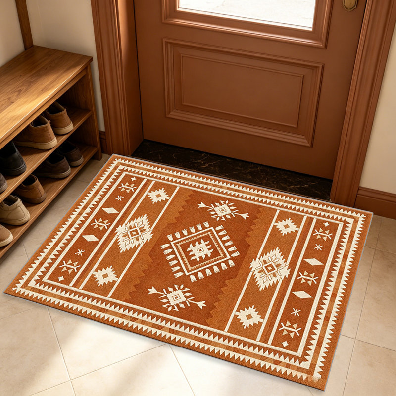 Terracotta Vertical Rug carpet-easy to clean, machine-washable, soft and comfortable; suitable for door mats, kitchens, living rooms, bedrooms, corridors, and laundry areas. Easy to clean, durable carpet for home decoration.