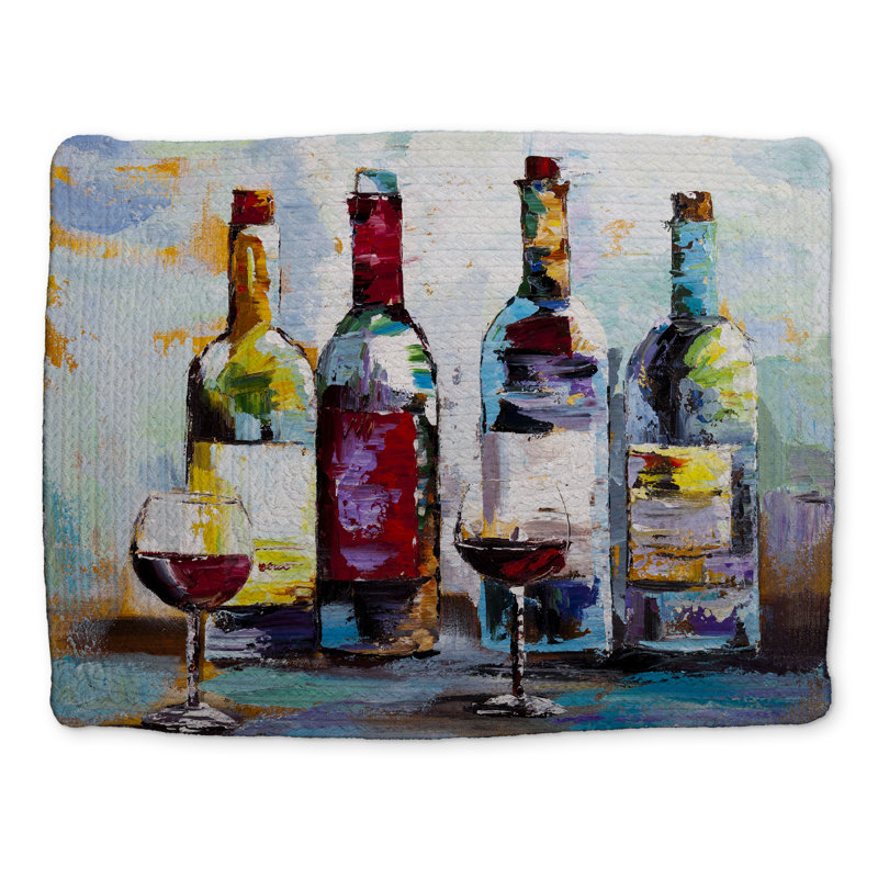 Wine Tasting Braided Polyester Placemat - Contemporary Decor