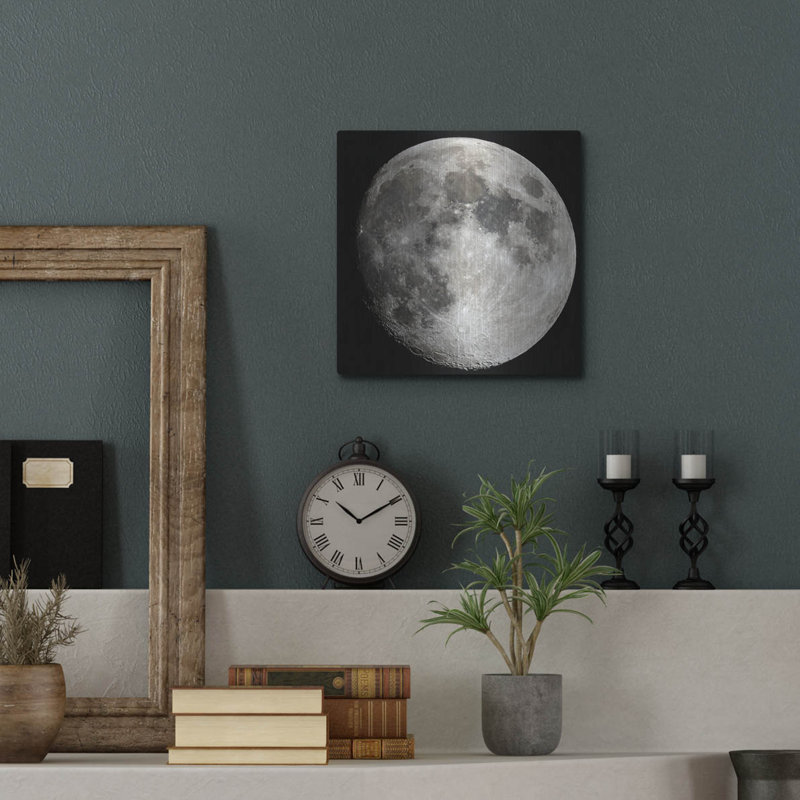 «The Moon», art mural en métal, H 12 po x l 12 po