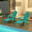 TALE Folding Adirondack Chair With Pullout Ottoman With Cup Holder, Oversized, Poly Lumber,  For Patio Deck Garden, Backyard Furniture, Easy To Install,GREEN. Ban On Amazon-411599829