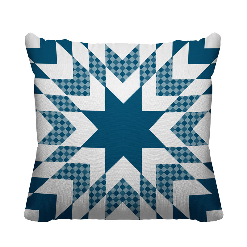 Coussin décoratif intérieur / extérieur Zozo Country, L 15 po x H 15 po, Turquoise