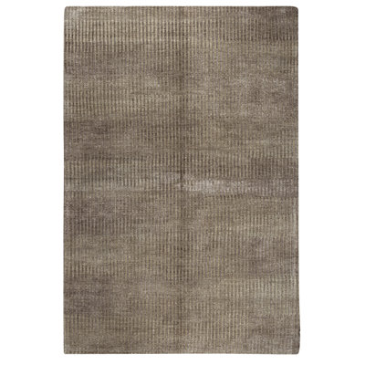 Hand Knotted Wool Area Rug in Gray