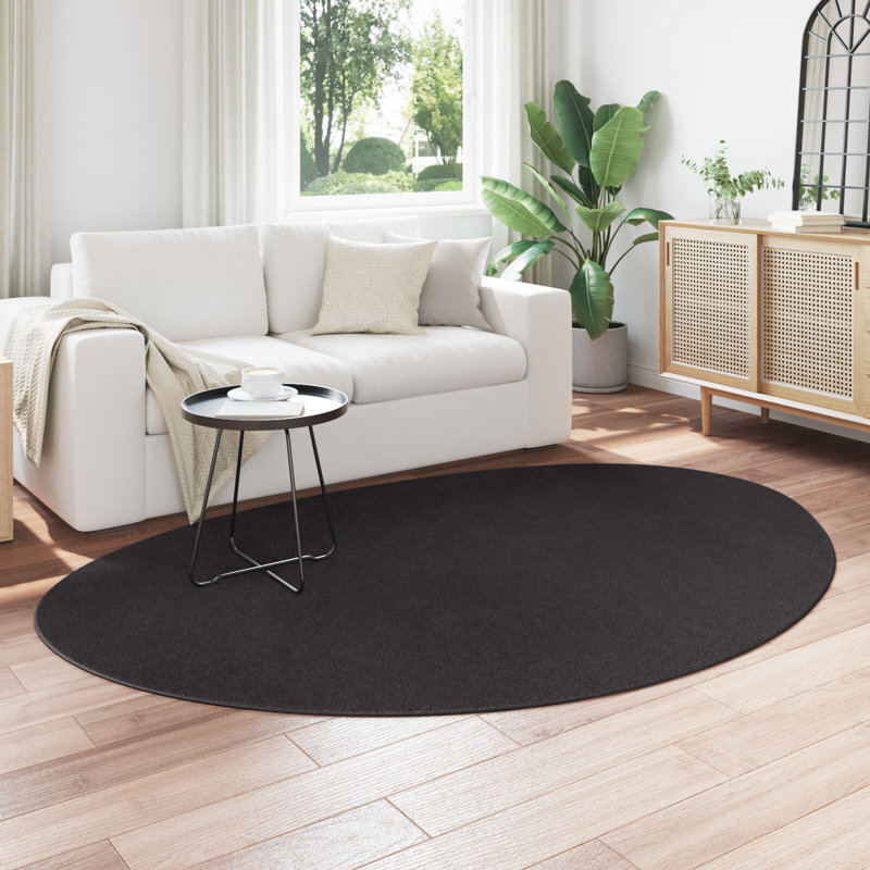 Rugs Black Area Rug Minimalist, Novelty 160 x 230 cm, Polyester