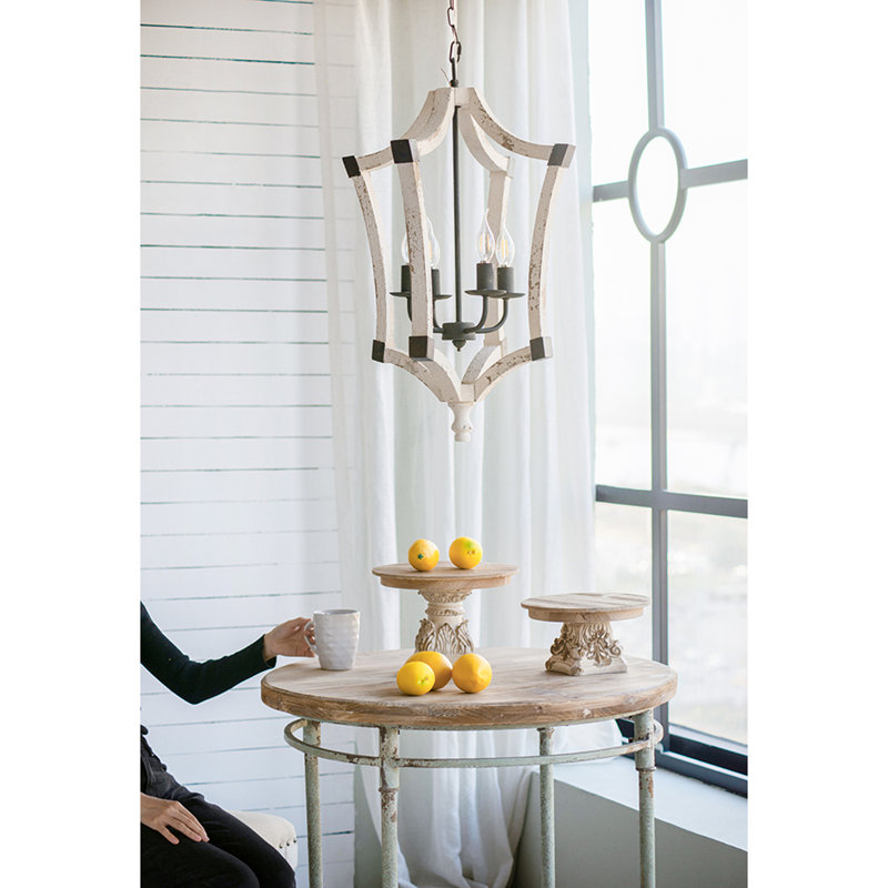4 - Light Wood Chandelier