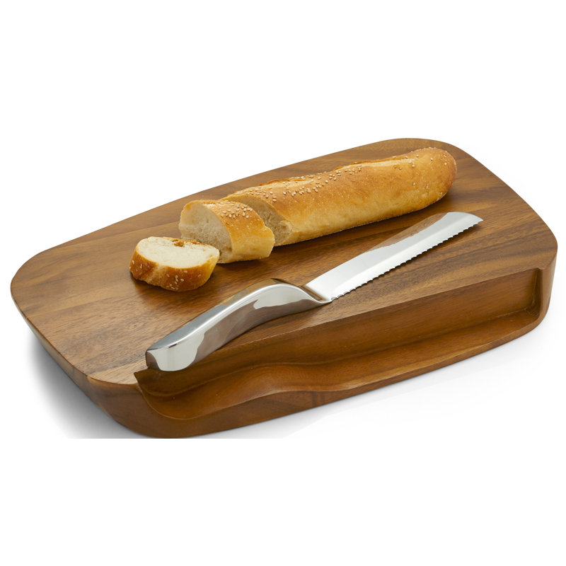 Nambe Blend Bread Board W/ Knife