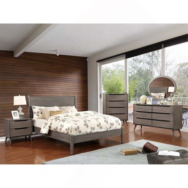 Table de chevet Mid-Century moderne 1pc, Gris