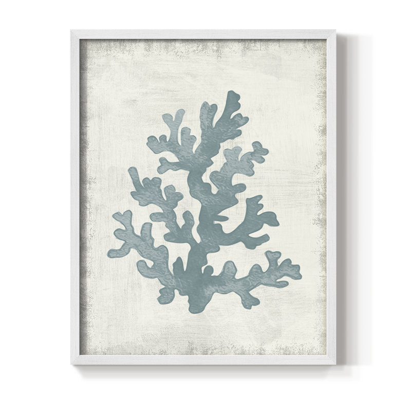 Coral Oasis II, reproduction encadrée - bois massif, H 21 po x l 17 po, Blanc