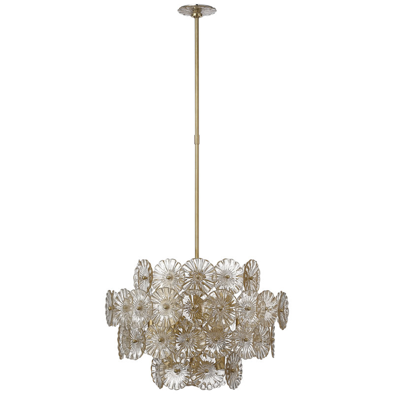 Julie Neill Gianna 24" Chandelie, Gold, Hand-Rubbed Antique Brass