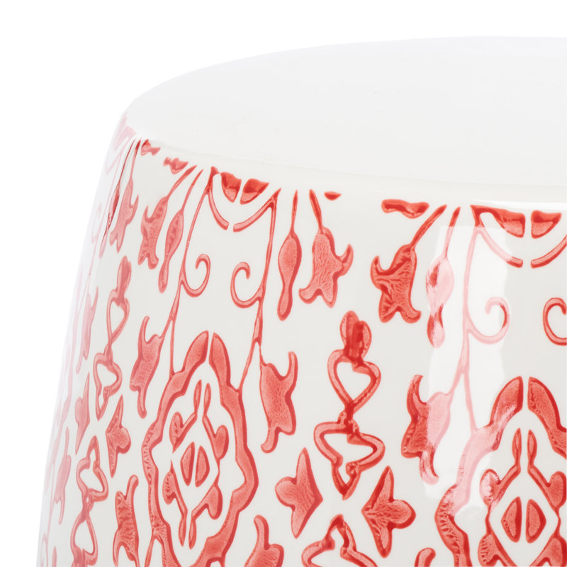 Tabouret de jardin Daignault, Rouge / blanc
