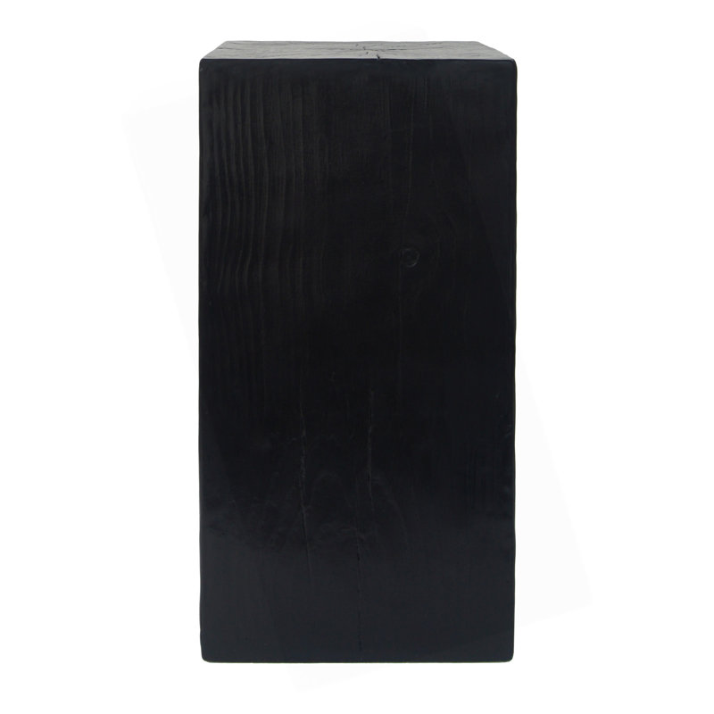 Wood-Look Square-Column MGO End Table,  H27.75",Wood-Like Distressed Finish, Mix With Different Heights, Indoor Outdoor Use