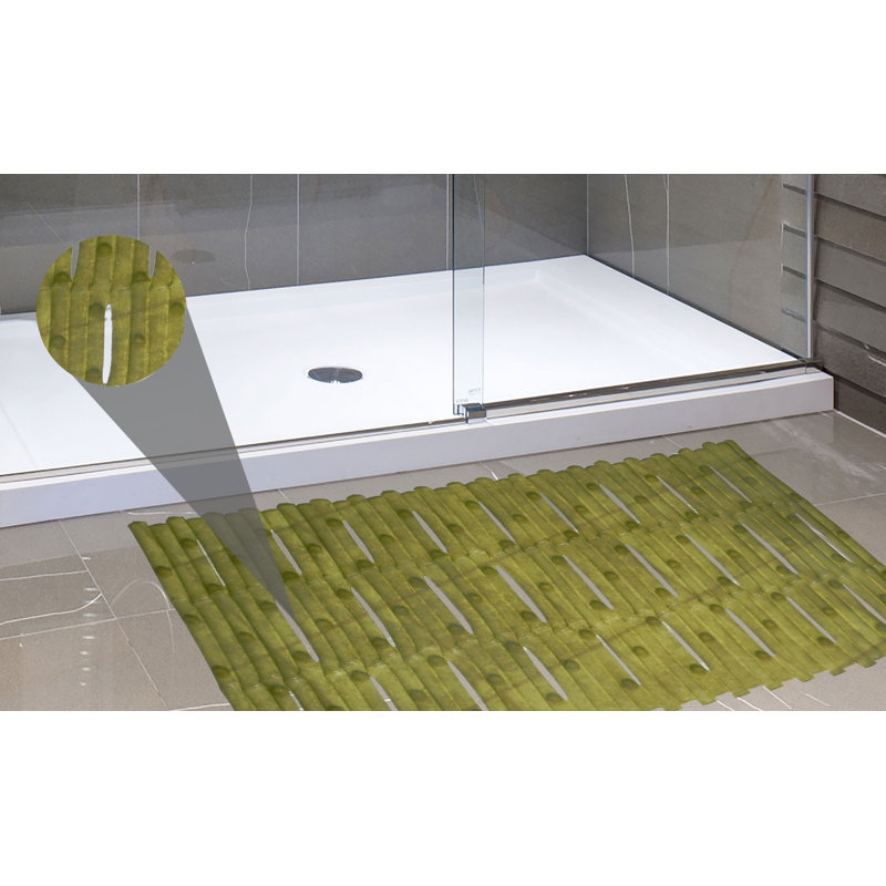 Tapis pour salle de bain en bambou, Vert