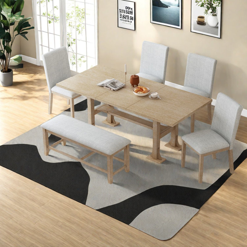 Ensembles de table de salle à manger extensible (doit inclure à la fois la table et la chaise), ensemble de cuisine en bois de ferme