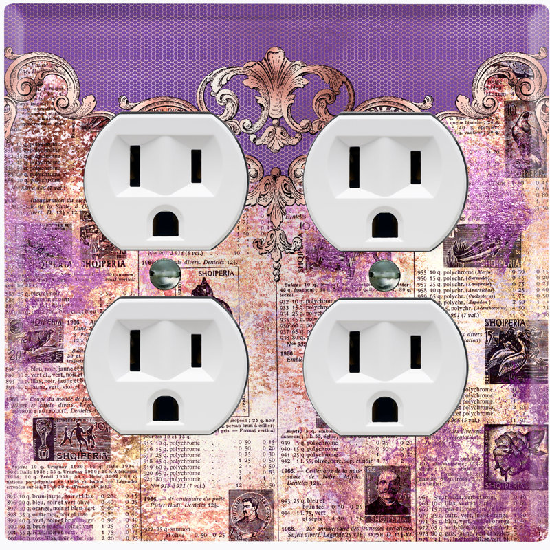 Patterned 2 - Gang Toggle Light Switch Standard Wall Plate