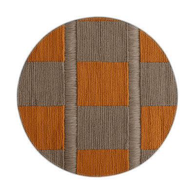 Tapis d'intérieur et d'extérieur à carreaux brun