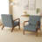 Jyrin Mid Century Upholstered Gray Corduroy Solid Wood Accent Chair with an Extra Pillow-1690814846-1690814845