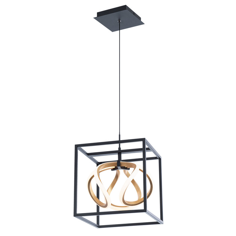 Sinclair 1 - Light Black/Gold LED Lantern Pendant