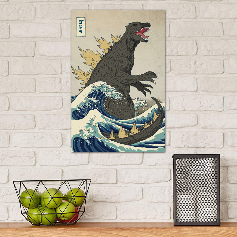 The Great Monster Off Kanagawa by Michael Buxton - Print on Canvas, No Frame, 20.32 cm H x 30.48 cm W