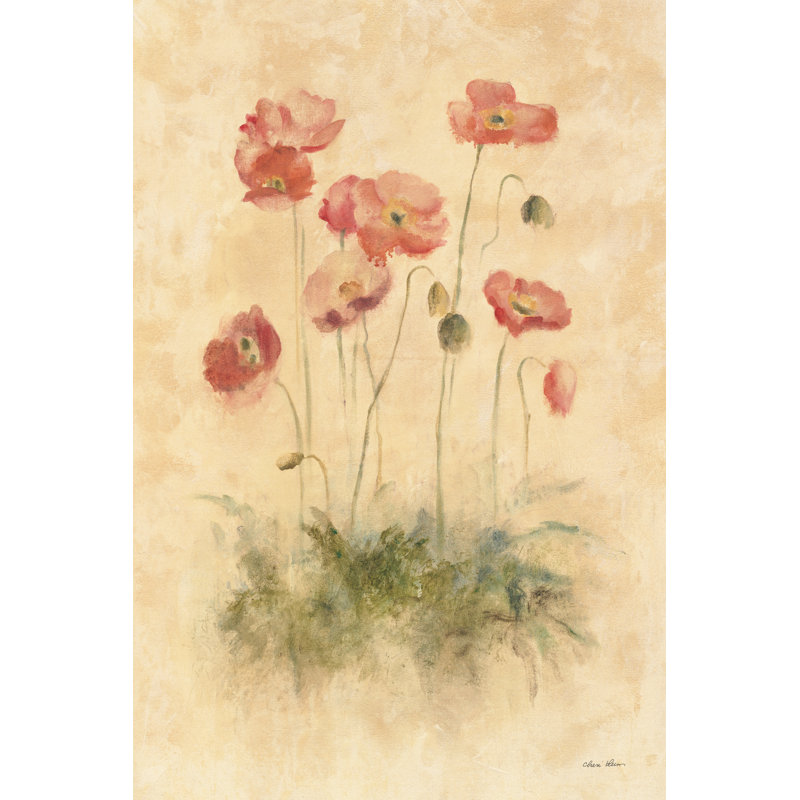 Coquelicots Sunshine - impression, Non, Imprimé avec cadre noir, H 18 po x l 12 po x P 1,25 po