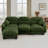 Compression Comfort Sectionals Chenille 3 Seat Modern Home Lounge Green
