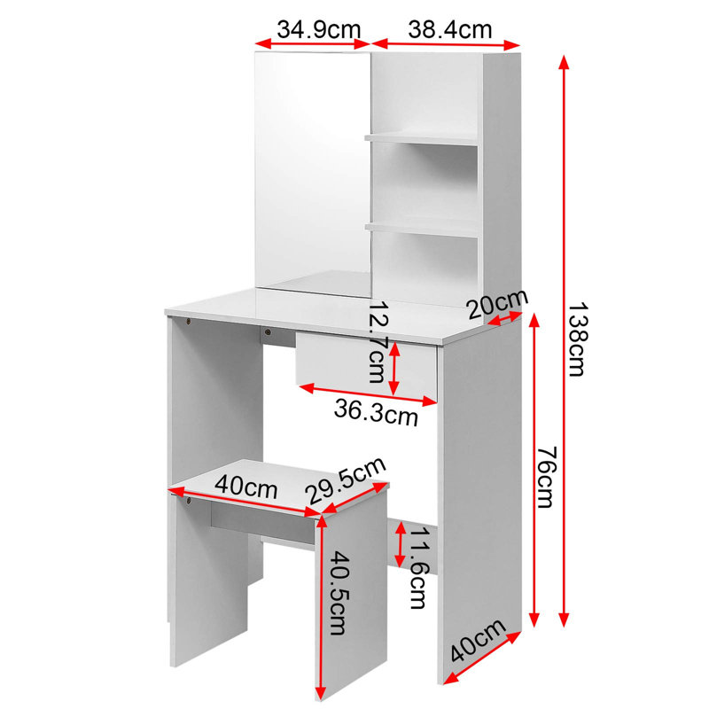 Demi-May Dressing Table with Mirror