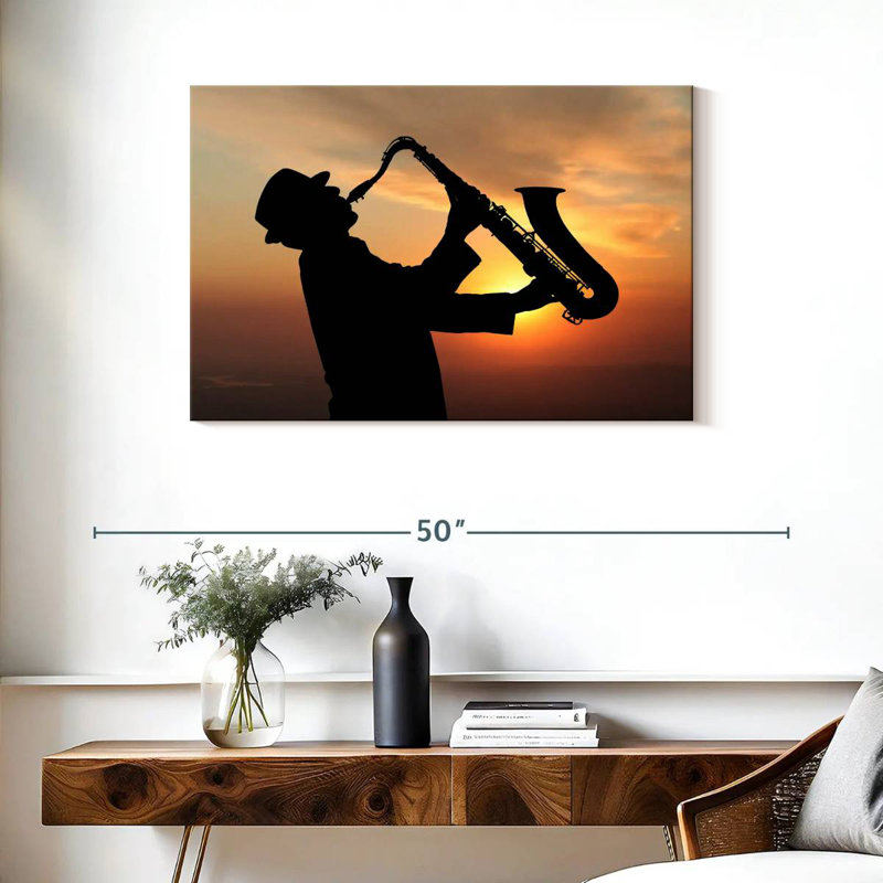 Abarca Man Playing Saxophone, 24" H x 36" W