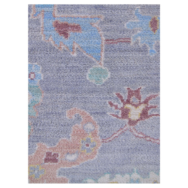 Pacific Ushak Wool Weft 8x11 Lilac / Blue Transitional Hand Knotted Rug
