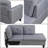 3-Piece Linen Sectional Sofa-617024233-617024238