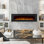 Inserts de cheminée électriques modernes encastrés au mur, foyer de 750 W ou 1500 W, foyer en faux bois ou en cristal, flamme réaliste réglable, télécommande et contrôle intelligent par application